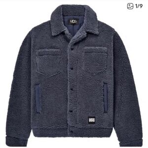 Mens UGG Janson Sherpa Trucker Jacket Size Medium  blueish grey Great Condition